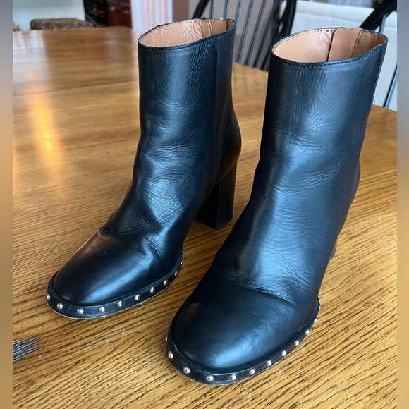 ⭐️ All Saints Inez Black Leather Studded Booties Size EU 37 / US 6.5 - Picture 2 of 15